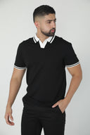 Polo en tejido texturizado con cuello abierto — Ref. 202603