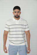 Polo de rayas finas dobles con cuello sólido — Ref. 202605
