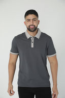 Polo con cuello y puños en contraste y filete — Ref. 202608