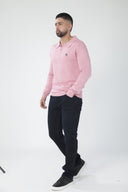 Buso de punto con cuello camisero y media cremallera — Ref. 502602