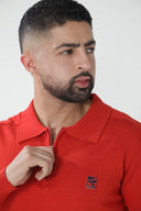 Buso de punto con cuello camisero y media cremallera — Ref. 502602