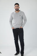 Buso de punto con cuello camisero y media cremallera — Ref. 502602