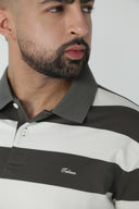 Polo de rayas anchas con cuello en contraste — Ref. 202601