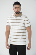 Polo de rayas finas con cuello y puños en contraste — Ref. 202602