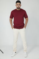 Camiseta de punto fino con cuello redondo — Ref. 402601