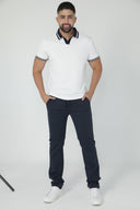 Polo en tejido texturizado con cuello abierto — Ref. 202603