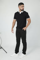 Polo en tejido texturizado con cuello abierto — Ref. 202603