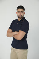 Polo clásico en piqué con filos de contraste — Ref. 202604