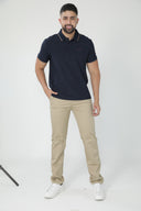 Polo clásico en piqué con filos de contraste — Ref. 202604