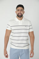 Polo de rayas finas dobles con cuello sólido — Ref. 202605