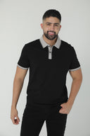 Polo con cuello y puños en contraste y filete — Ref. 202608